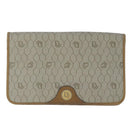 Christian Dior Honeycomb Canvas Chain Shoulder Bag PVC Beige Gold Auth yk16112-13