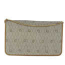 Christian Dior Honeycomb Canvas Chain Shoulder Bag PVC Beige Gold Auth yk16112-2