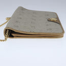Christian Dior Honeycomb Canvas Chain Shoulder Bag PVC Beige Gold Auth yk16112-3