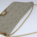 Christian Dior Honeycomb Canvas Chain Shoulder Bag PVC Beige Gold Auth yk16112-6