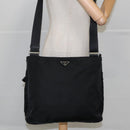 PRADA Shoulder Bag Nylon Black Silver Auth yk16168-26