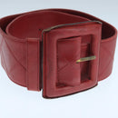 CHANEL Bicolore Belt Leather 26.4""-31.1"" Red Gold CC Auth yk16186-11