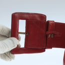 CHANEL Bicolore Belt Leather 26.4""-31.1"" Red Gold CC Auth yk16186-12