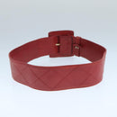 CHANEL Bicolore Belt Leather 26.4""-31.1"" Red Gold CC Auth yk16186-3