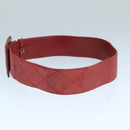 CHANEL Bicolore Belt Leather 26.4""-31.1"" Red Gold CC Auth yk16186-4