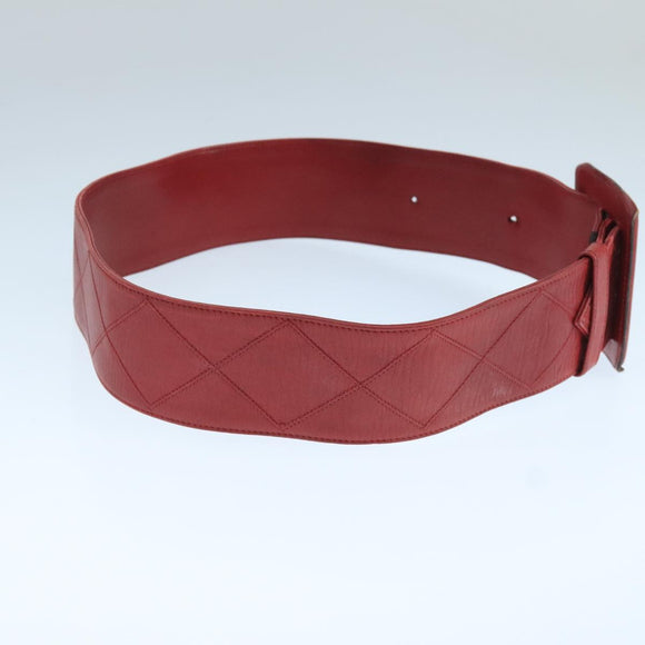 CHANEL Bicolore Belt Leather 26.4""-31.1"" Red Gold CC Auth yk16186