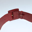 CHANEL Bicolore Belt Leather 26.4""-31.1"" Red Gold CC Auth yk16186-9