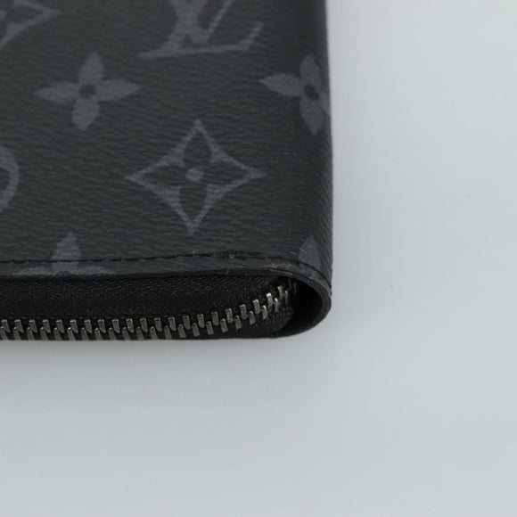 LOUIS VUITTON Monogram Eclipse Zippy Wallet Vertical Wallet M62295 Auth yk16188