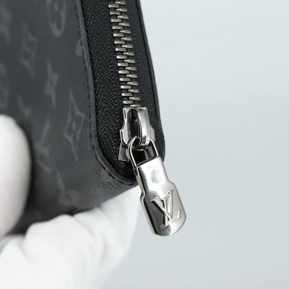 LOUIS VUITTON Monogram Eclipse Zippy Wallet Vertical Wallet M62295 Auth yk16188