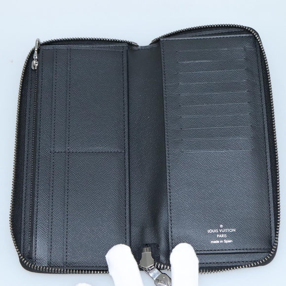 LOUIS VUITTON Monogram Eclipse Zippy Wallet Vertical Wallet M62295 Auth yk16188
