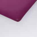 CELINE Clutch Bag Leather Purple White Silver Auth yk16218-15