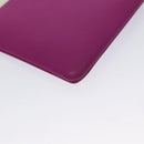 CELINE Clutch Bag Leather Purple White Silver Auth yk16218-16