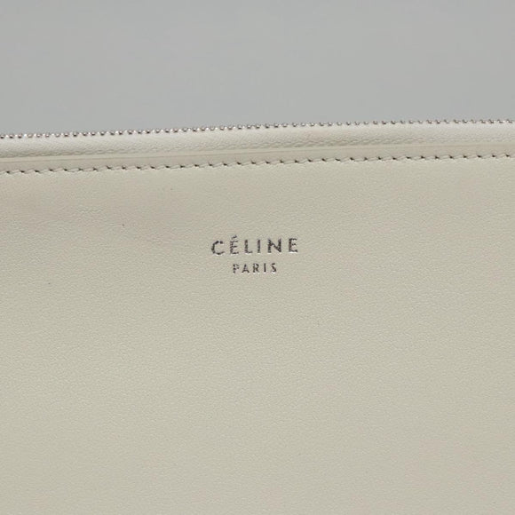 CELINE Clutch Bag Leather Purple White Silver Auth yk16218