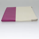 CELINE Clutch Bag Leather Purple White Silver Auth yk16218-3