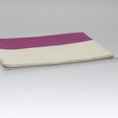 CELINE Clutch Bag Leather Purple White Silver Auth yk16218-5