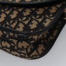 Christian Dior Trotter Canvas Hand Bag Navy Beige Gold Auth yk16224-10