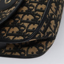 Christian Dior Trotter Canvas Hand Bag Navy Beige Gold Auth yk16224-11