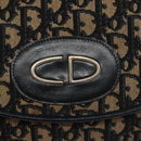 Christian Dior Trotter Canvas Hand Bag Navy Beige Gold Auth yk16224-14