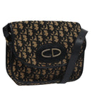 Christian Dior Trotter Canvas Hand Bag Navy Beige Gold Auth yk16224-1