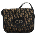 Christian Dior Trotter Canvas Hand Bag Navy Beige Gold Auth yk16224-2