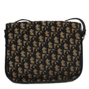 Christian Dior Trotter Canvas Hand Bag Navy Beige Gold Auth yk16224-3