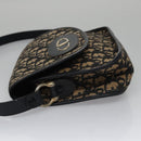 Christian Dior Trotter Canvas Hand Bag Navy Beige Gold Auth yk16224-5