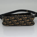 Christian Dior Trotter Canvas Hand Bag Navy Beige Gold Auth yk16224-9