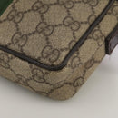 GUCCI GG Supreme Web Sherry Line Shoulder Bag Beige Silver 162910 Auth yk16237-15
