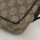 GUCCI GG Supreme Web Sherry Line Shoulder Bag Beige Silver 162910 Auth yk16237-17