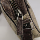 GUCCI GG Supreme Web Sherry Line Shoulder Bag Beige Silver 162910 Auth yk16237-14