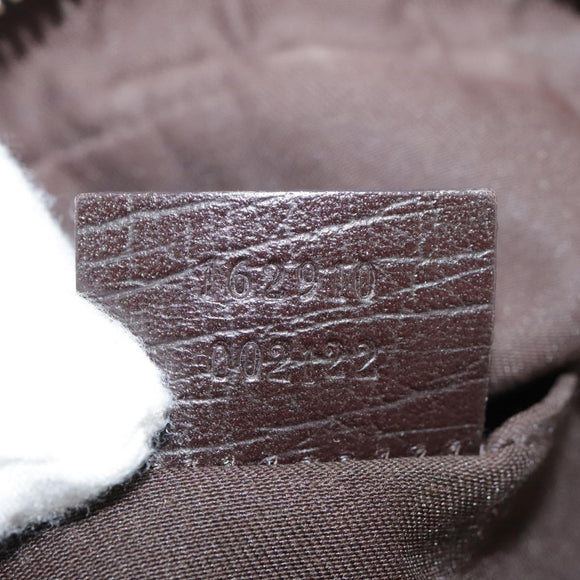 GUCCI GG Supreme Web Sherry Line Shoulder Bag Beige Silver 162910 Auth yk16237