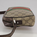 GUCCI GG Supreme Web Sherry Line Shoulder Bag Beige Silver 162910 Auth yk16237-3