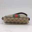 GUCCI GG Supreme Web Sherry Line Shoulder Bag Beige Silver 162910 Auth yk16237-9