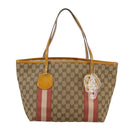 GUCCI GG Canvas Sherry Line Tote Bag Beige Gold 211971 Auth yk16245-2