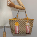 GUCCI GG Canvas Sherry Line Tote Bag Beige Gold 211971 Auth yk16245-23
