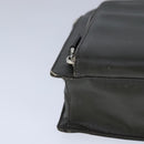 PRADA Hand Bag Safiano Leather Khaki Silver Auth yk16252-9