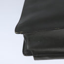 PRADA Hand Bag Safiano Leather Khaki Silver Auth yk16252-15