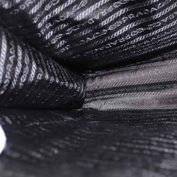 PRADA Hand Bag Safiano Leather Khaki Silver Auth yk16252