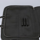 PRADA Hand Bag Safiano Leather Khaki Silver Auth yk16252-22