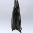 PRADA Hand Bag Safiano Leather Khaki Silver Auth yk16252-3