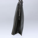 PRADA Hand Bag Safiano Leather Khaki Silver Auth yk16252-4