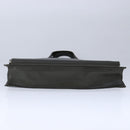 PRADA Hand Bag Safiano Leather Khaki Silver Auth yk16252-5