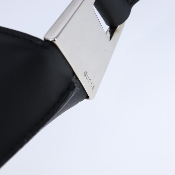 GUCCI Shoulder Bag Patent Leather Black Silver 001 3017 002058 Auth yk16254