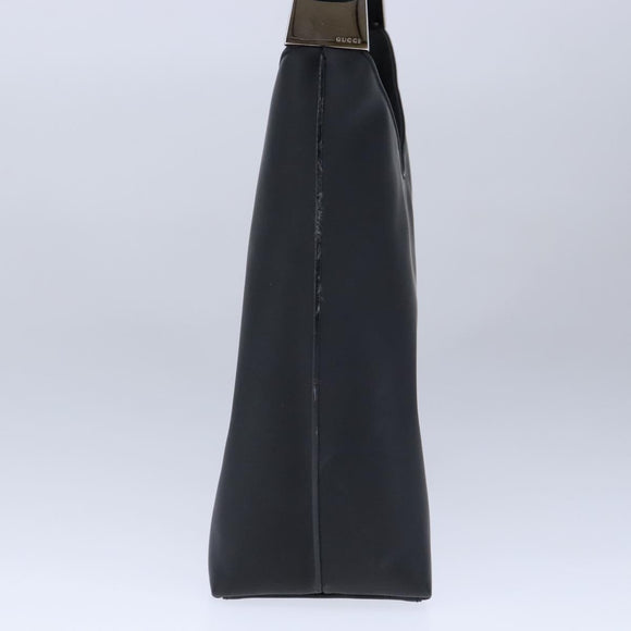 GUCCI Shoulder Bag Patent Leather Black Silver 001 3017 002058 Auth yk16254