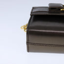 Salvatore Ferragamo Vala Chain Shoulder Bag Leather Brown Gold Auth yk16268-15