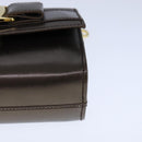 Salvatore Ferragamo Vala Chain Shoulder Bag Leather Brown Gold Auth yk16268-16