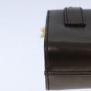 Salvatore Ferragamo Vala Chain Shoulder Bag Leather Brown Gold Auth yk16268-17