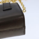 Salvatore Ferragamo Vala Chain Shoulder Bag Leather Brown Gold Auth yk16268-18