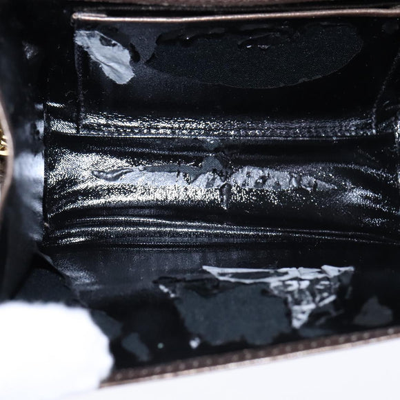 Salvatore Ferragamo Vala Chain Shoulder Bag Leather Brown Gold Auth yk16268