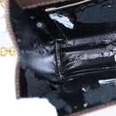 Salvatore Ferragamo Vala Chain Shoulder Bag Leather Brown Gold Auth yk16268-20